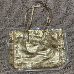 ALDO yellow and transparent textured shoulder bag
